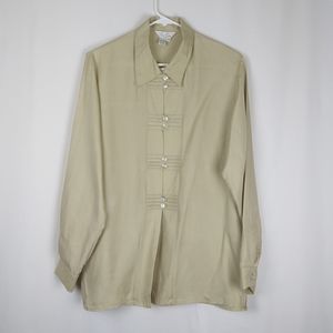 Vintage Anne Carson Button Silk Top Blouse Small